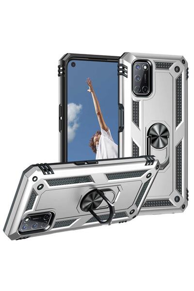 ZM STORE Oppo A52 Case Zore Vega Tank Ring Stand Cover