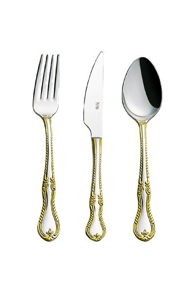 Hira Sapphire Gold 72 Piece Spoon Fork Knife Set