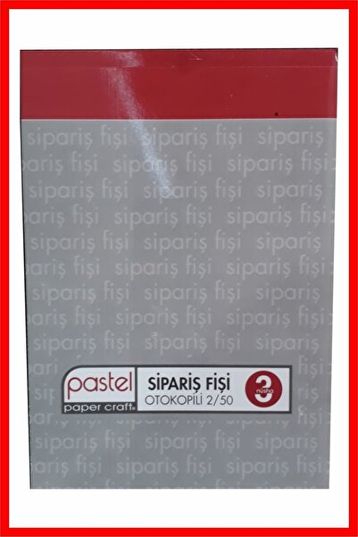 Pastel Sipariş Fişi 14x20 Cm Boyutunda 2/50 Otokopili 1 Asıl 2 Suret 3 Nüsha ...