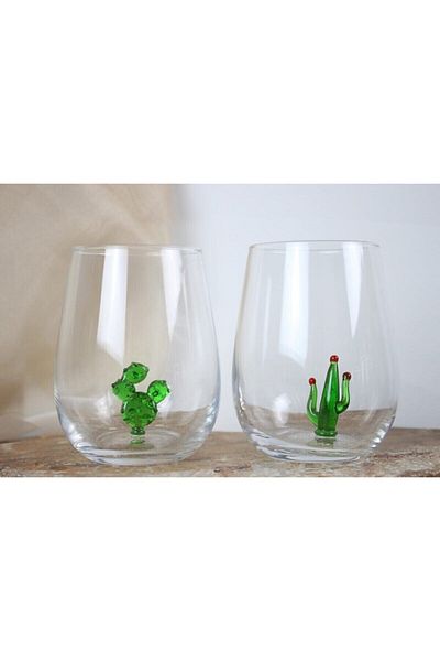 ADAMODART Cactus Figured Water Glass Set of 6
