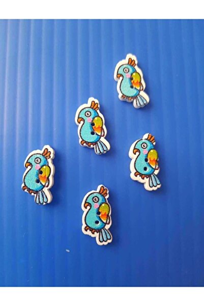 İMREN AKSESUAR Κουμπί Πολύχρωμο με Φιγούρα Παπαγάλου 1 Συσκευασία 10 Τεμάχια