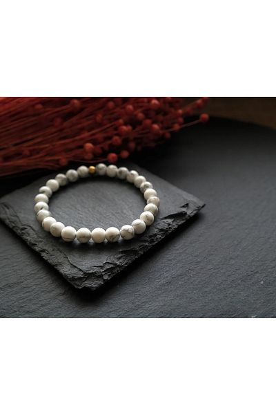 Padore Accessory معتمد > سوار من الحجر الطبيعي عالي الجودة باللون الأبيض| تصميم أنيق| مصنوع يدويًا >