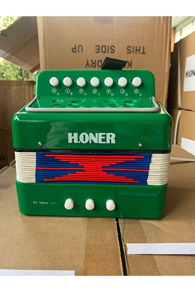HONER H.oner Yeşil Renk 3 Bas 7 Sesli Mini Çocuk Akordeonu-çerkez Mızıkası