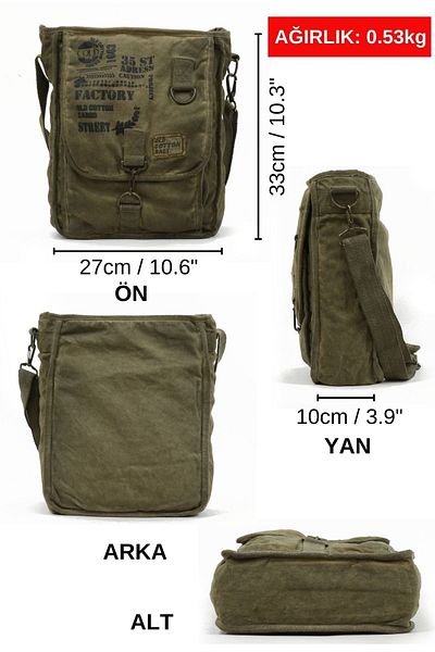old cotton cargo Στρατιώτης Πράσινο Χακί Casual Canvas Messenger Laptop School Travel Daily Vintage Τσάντα