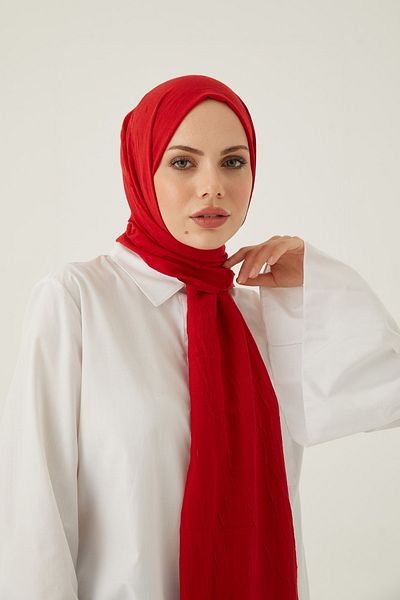 LOSYANA Bamboo Kraş Shawl Red