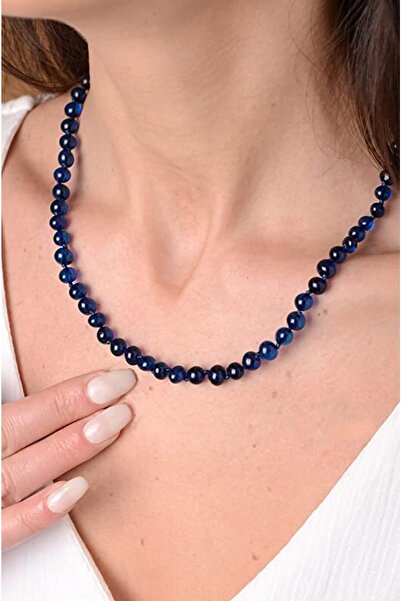 Amberistan Yetişkin Mavi Kehribar Kolye - Kehribar Takı - 45cm Karayip Kehribar Kolye, Sertifikalı, Orijinal