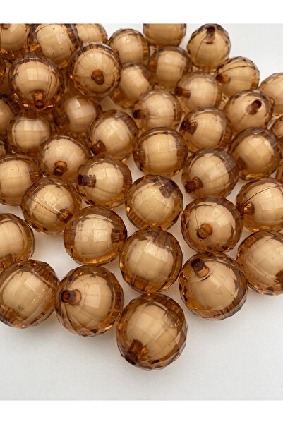 Hedef Bijuteri خرز أكريليك عالمي مطرز باللون البني المنك 26 مم، خرز لصنع الحق...