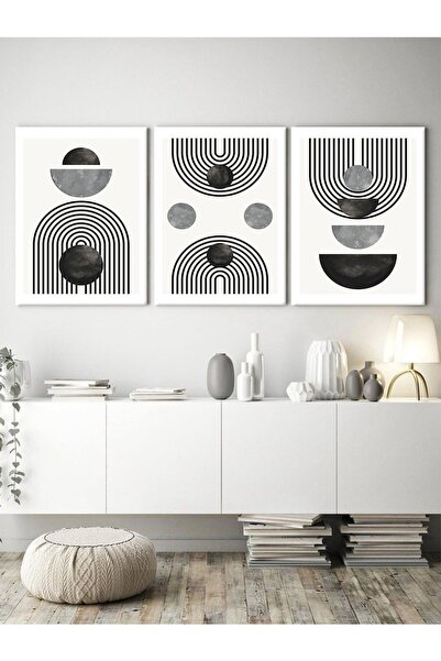 dekomall home & living One Line Bohem Graphic 3'lü Kanvas Tablo 089