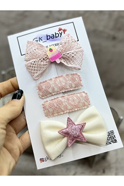 GK مجموعة مشبك بأربعة ألوان من الآيس كريم الوردي