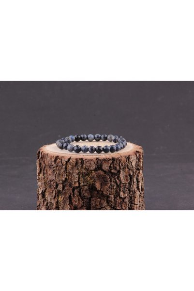 OSMANLI DEĞERLİ TAŞ 6 mm Dumortierite Natural Stone Bracelet - Certified - B817
