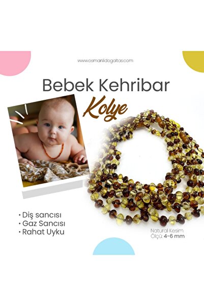 OSMANLI DEĞERLİ TAŞ Sertifikalı Bebek Kehribar Kolye M390