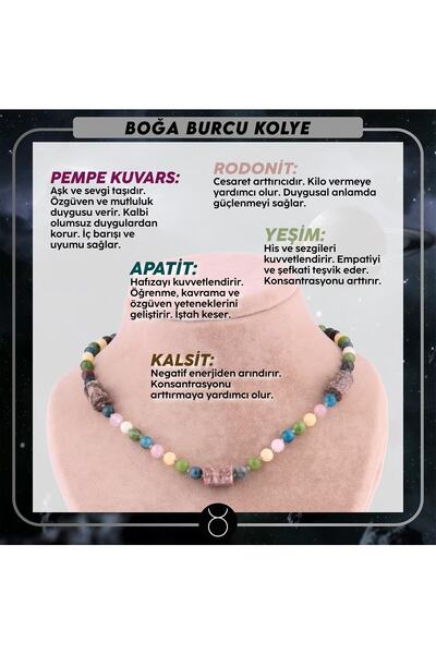 OSMANLI DEĞERLİ TAŞ Certified Taurus Natural Stone Necklace M250
