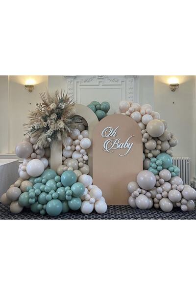 Çemrek Süs Parti مجموعة سلسلة بالونات رمل البحر والرمال الصحراوية الخضراء الش...