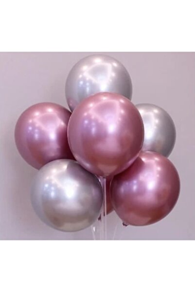 Çemrek Süs Parti بالون كروم وردي فاتح ووردي كروم 20 قطعة 12 بوصة