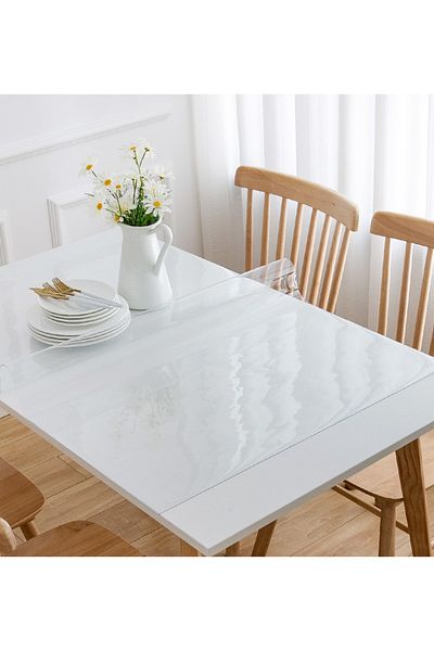 VİLİNZE Διαφανές Pvc 1,2 mm Καθαριζόμενο Παχύ Προστατευτικό Κάλυμμα Τραπεζιού Avanos