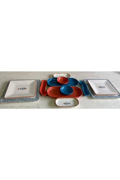 Keramika 12 Piece Koi Breakfast Set for 2 People