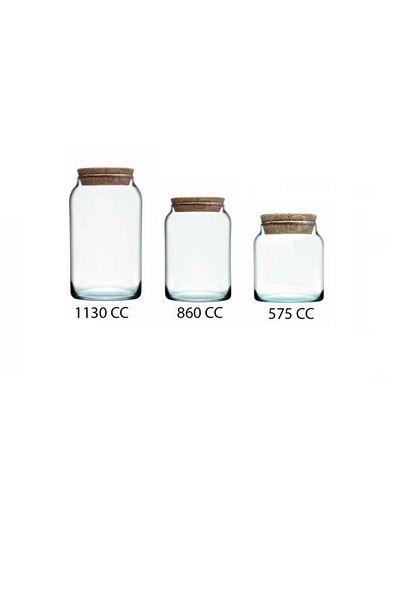 Paşabahçe Aware Collection - 3-Piece Jar Set with Mushroom Lid (43573+43583+43593)