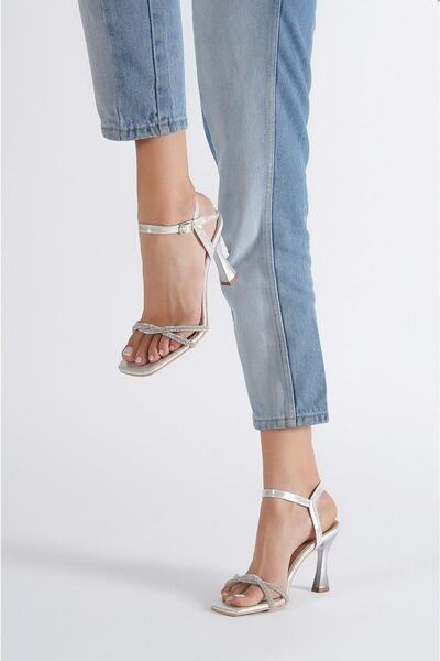 STOCON Gelinlik Ayakkabısı Kadın Topuklu Ayakkabı Abiye Ayakkabı Topuk Boyu 7...