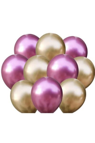 Çemrek Süs Parti بالون كروم صغير من الذهب الوردي 5 بوصة 20 قطعة