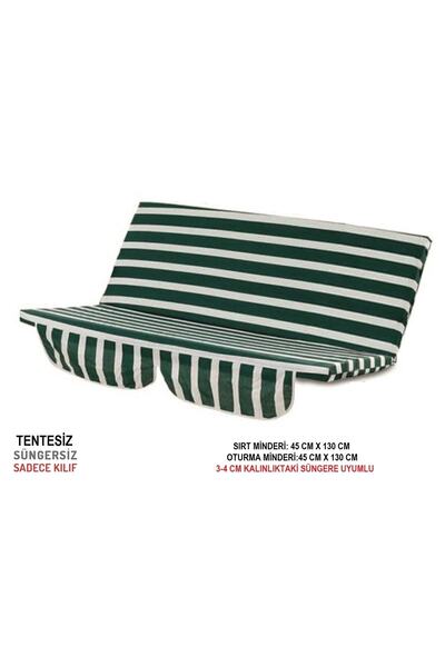 Vip Home Concept Market Ürünleri Süngersiz(tentesiz)salıncak Minder Seti (2 Kişilik) Kılıf-yeşil Beyaz