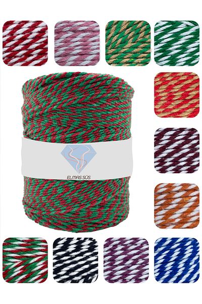 E Elmas Two Color Bundling Rope Green - Red (2-3MM-200GR-200M)