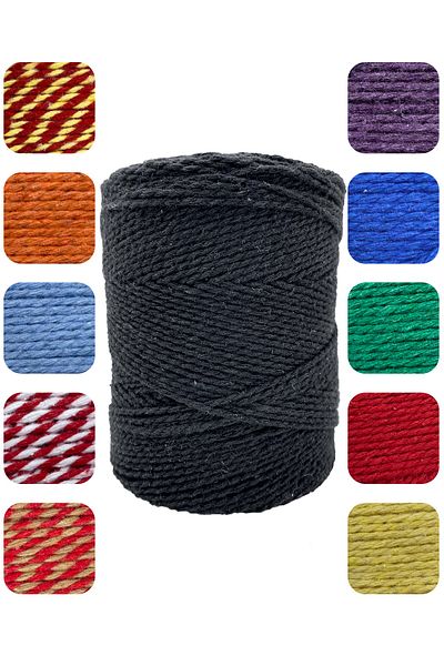 E Elmas Colored Bundling Rope Black (2-3MM-200GR-200M)
