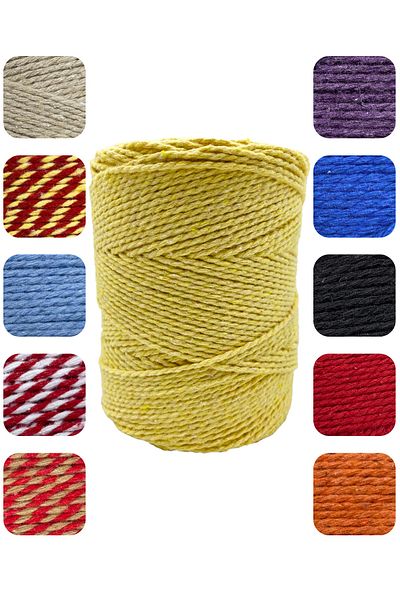 E Elmas Colored Bundling Rope Yellow (2-3MM-200GR-200M)