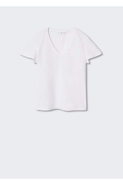 MANGO Woman T-Shirt aus Leinen-Baumwoll-Mischgewebe