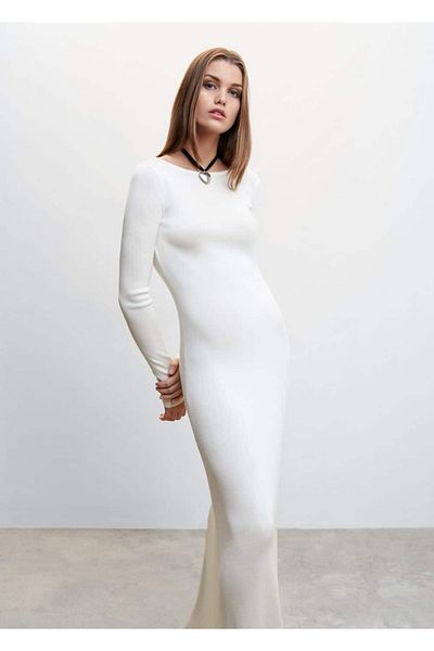 MANGO Woman Rückenfreies Strickkleid