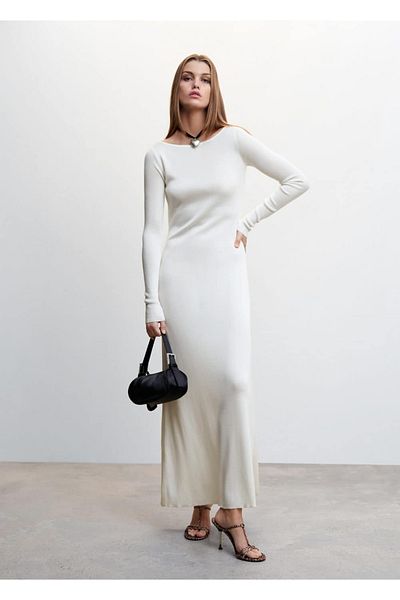 MANGO Woman Rückenfreies Strickkleid