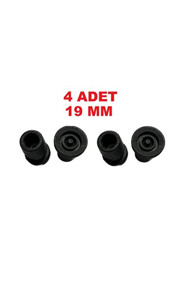 REMMED 4 Adet 19 Mm. Siyah Kaymayan Asa Baston Kanedyen Lastiği Papuç