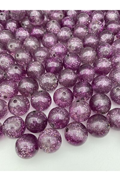 Hedef Bijuteri 20mm Içi Simli Lila Akrilik Boncuk,takı,çanta Yapım Boncuğu (1...