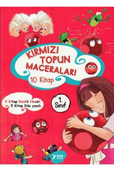 Yuva Yayınları Yuva 1. Sınıf Kırmızı Topun Maceraları Renkli Heceli 10 Kitap (Düz Yazı)