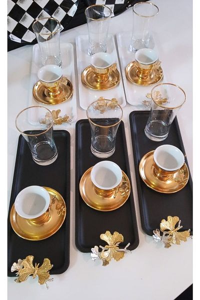 Elzemm store 2 Colors Black and White Color 6 Baton Presentation Tray with Butterfly Accessory Lux