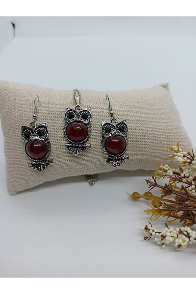 BalıkHediyelik Margazite Jewelled Necklace Earring Set-mdl-5011