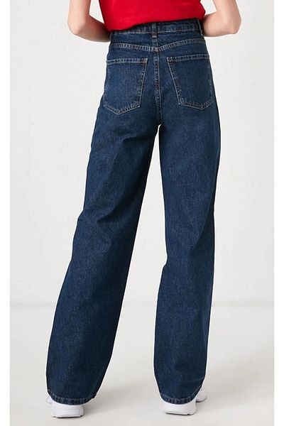 Livik Blugi din denim cu talie înaltă Nicy Power Lycra albastru închis