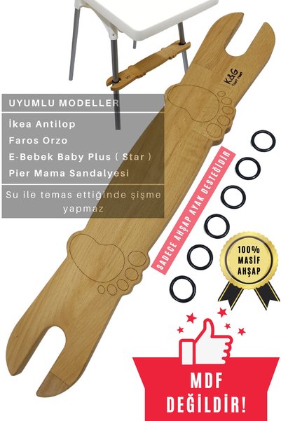 K&G foot rest Ithal Contalı Ahşap Mama Sandalyesi Ayak Koyma Desteği, Ikea An...