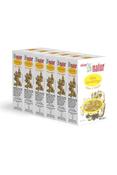 Natür Bitkisel Zencefilli Drops Limon - C Vitamini 65 gr (6'LI) S.t.t: 10/2027