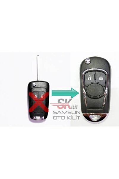 skilit samsun oto kilit لسيارة Opel Astra J Insignia 2-Key New Generation تحويل مفتاح التحكم تحتوي على شعار Drop