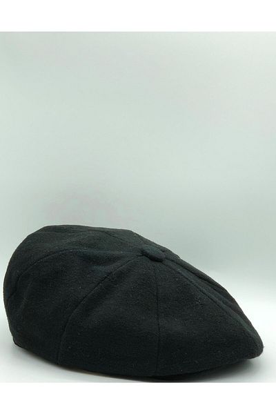 Hoppe Winter Stamp Black English Style Peaky 8-Piece Cap Hat