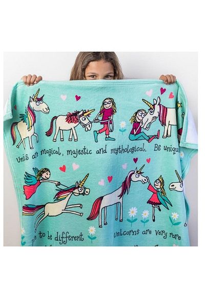 Tyrrell Katz Unicorn Patterned Fleece Baby Blanket
