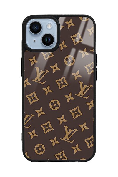 Spoyi Iphone 14 Plus Kahverengi Lv Tasarımlı Lansman Glossy Telefon Kılıfı