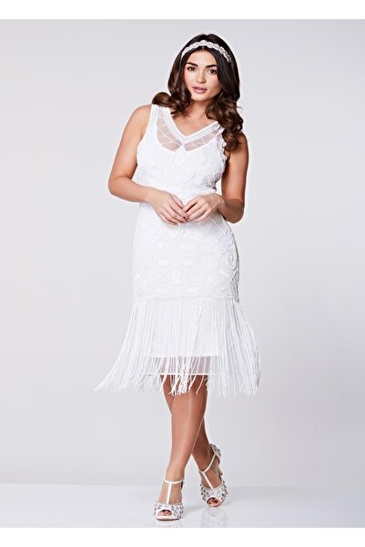 GATSBYLADY LONDON Victoria - El Işlemeli, Taş Püsküllü Elbise