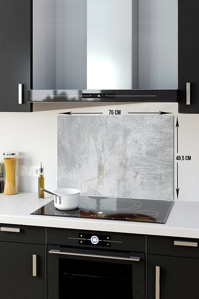 Decorita Protector de spate pentru aragaz din sticla |   Perete gri texturat |   49,5 cm X 76 cm