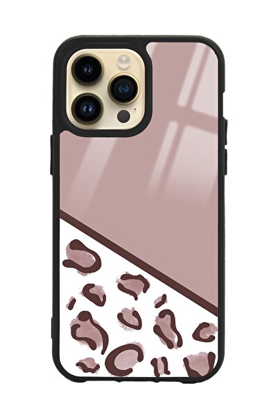 Spoyi Iphone 14 Pro Max Kahve Leopar Tasarımlı Glossy Telefon Kılıfı