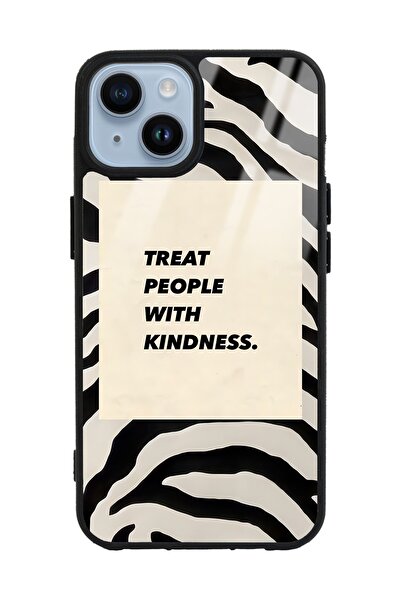 Spoyi Iphone 14 Zebra Motto Tasarımlı Glossy Telefon Kılıfı