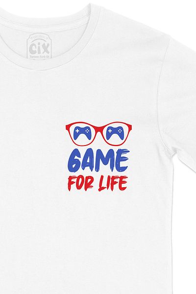 Cix Tricou alb Game For Life cu design de logo de buzunar