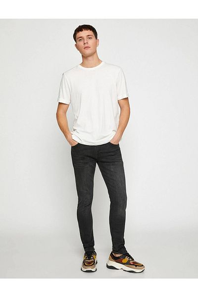 Koton 3sam40036nd Slim Ανδρικό Jean Παντελόνι Indigo Stone