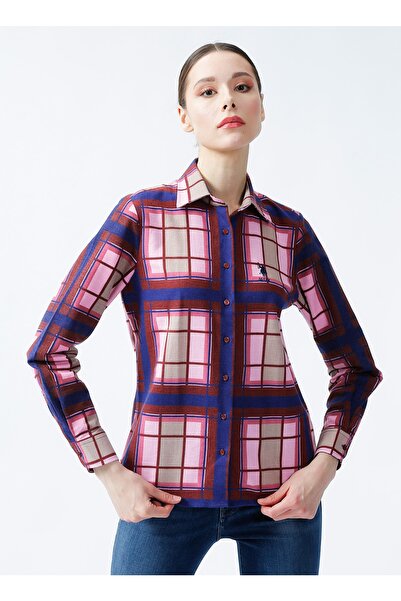 U.S. Polo Assn. Γυναικείο πουκάμισο με γιακά Κόκκινο Atropa