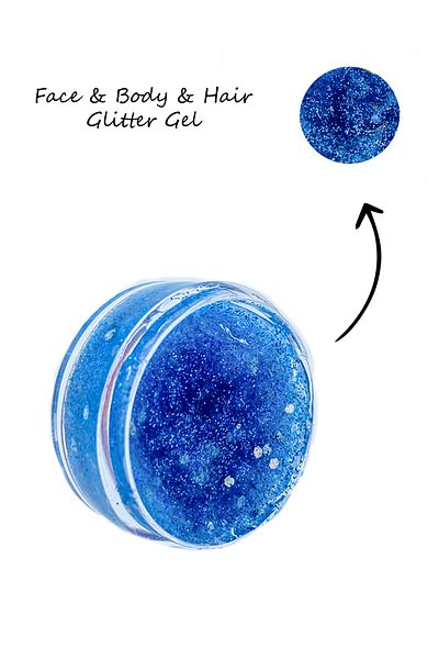 SHAKA 12 ml Blue Glitter Gel - Face Body Hair